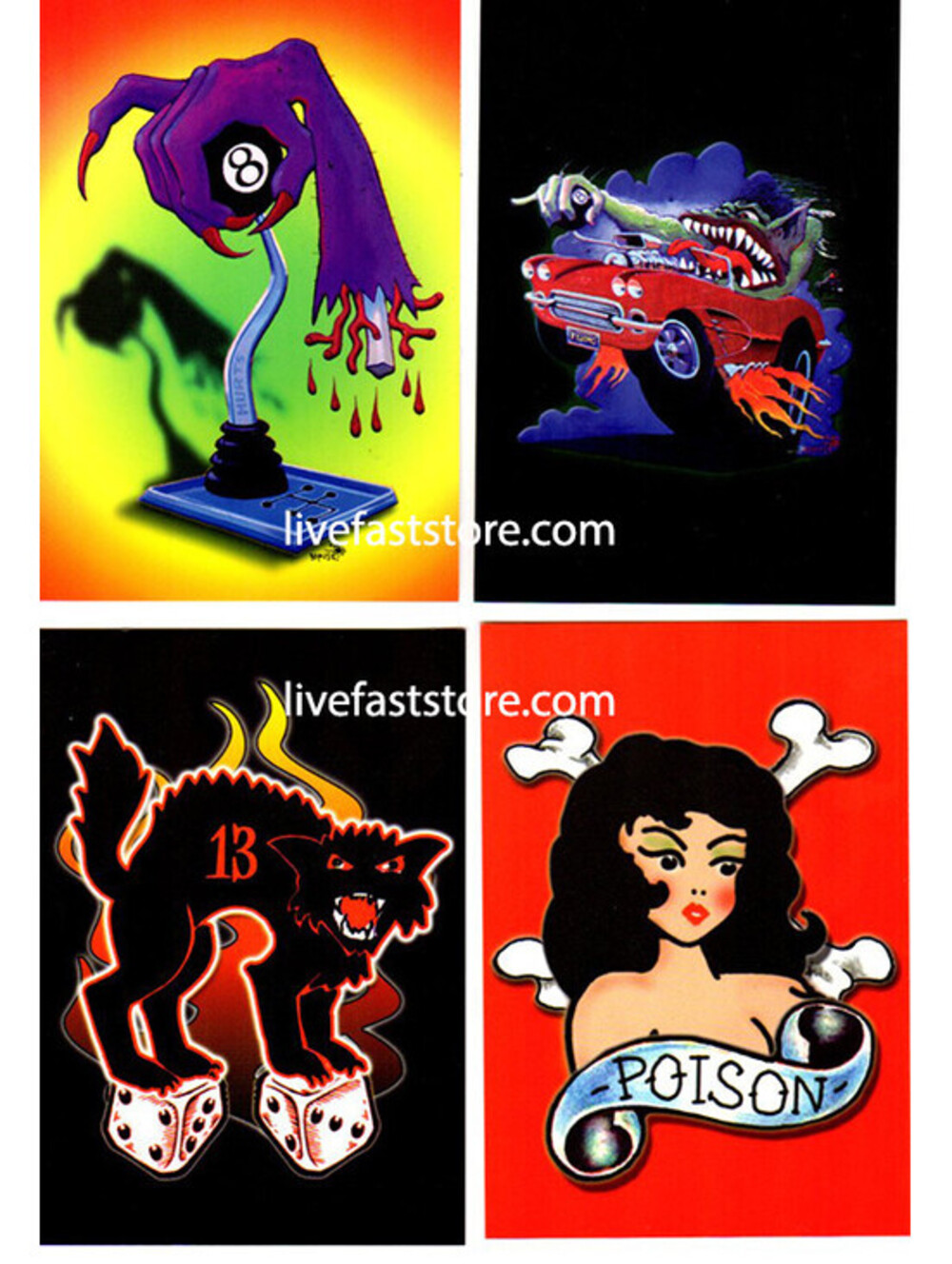 STANLEY MOUSE HOT ROD MUSCLE CAR POST CARDS LOT ed roth rat fink low brow art